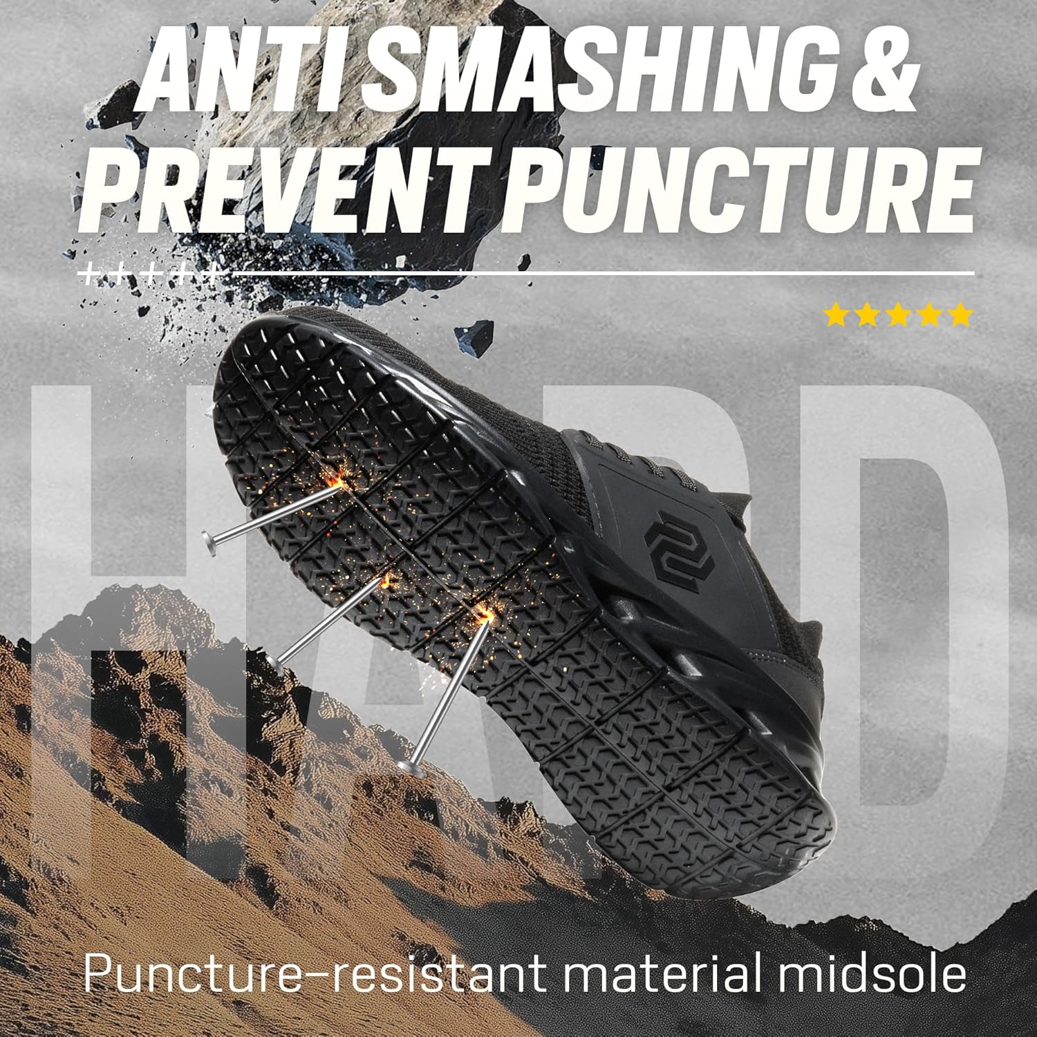 Furuian Steel Toe Shoes for Men Women Slip On Safety Work Shoes Comfortable Lightweight Work Sneakers Industry Safety Sneakers - Image 4