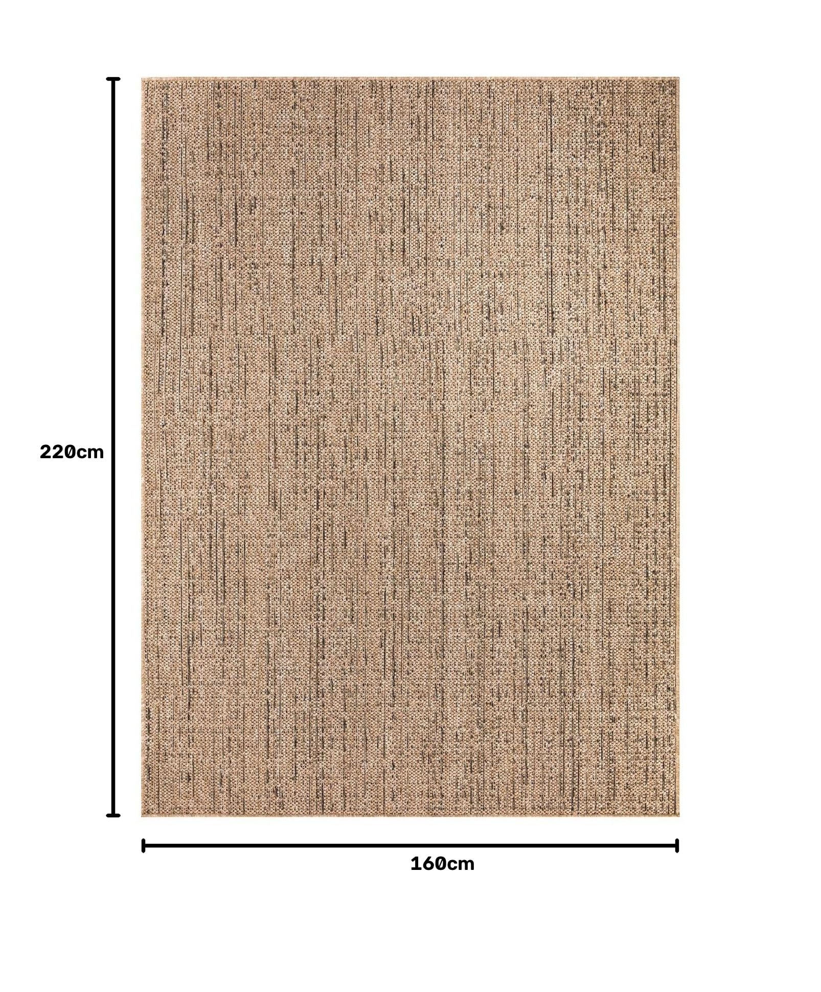 TT Home In-& Outdoorteppich Wetterfest Garten Terrasse Esszimmer Unifarben Moderner Boho Style Abstrakte Optik, Farbe:Beige, Größe:160x220 cm