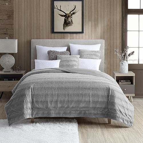 Cathay Home Luxe - Manta de piel sintética de visón ultrasuave en relieve (tamaño matrimonialqueen, visón chocolate, 1 piezamantacolcha)