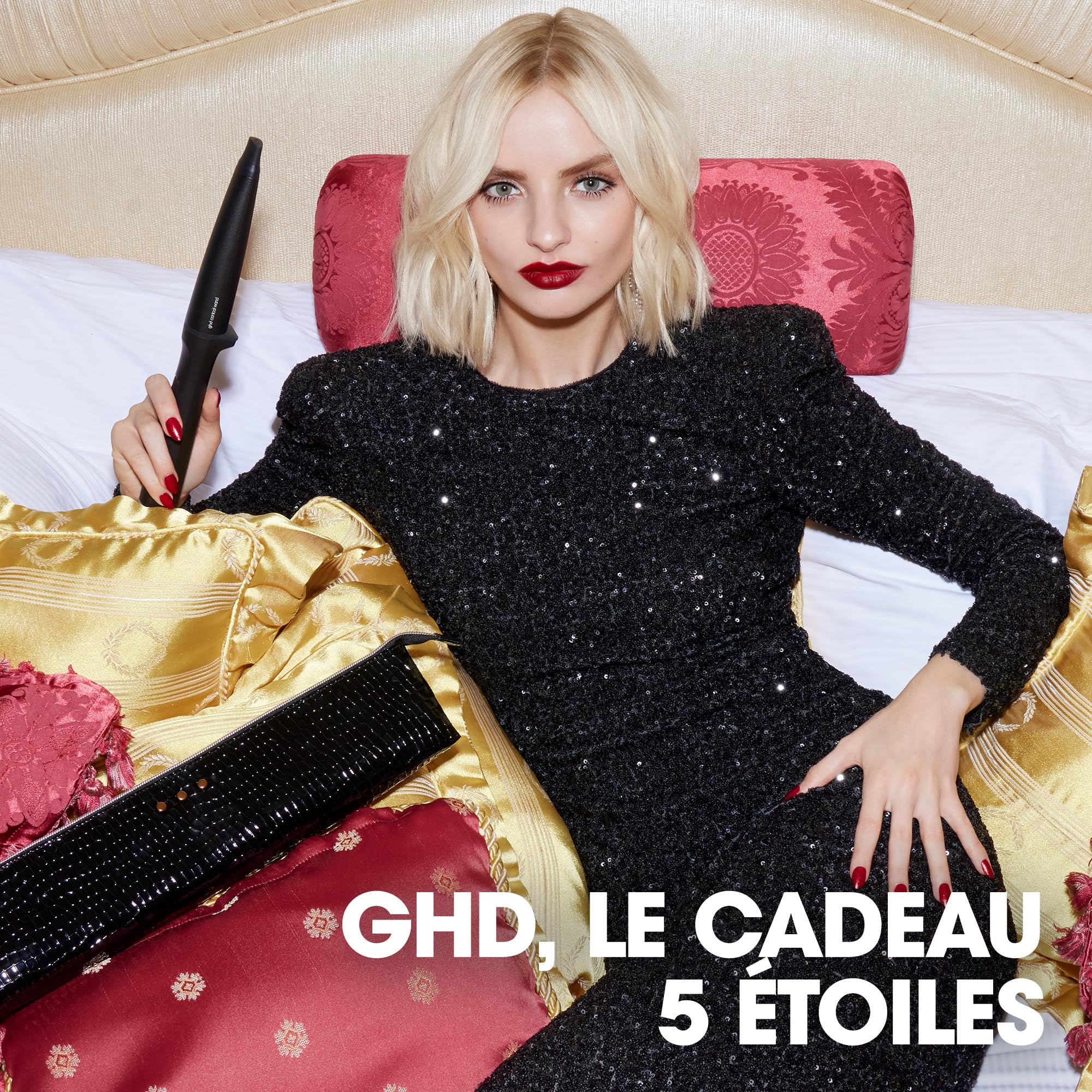 ghd - Coffret ghd Chronos Conical Wand - Boucleur cheveux (Noir) - Peigne et pochette inclus - Boucles naturelles, wavy facile - Coiffure 3x plus rapide, sans dommage - Toutes longueurs de Cheveux