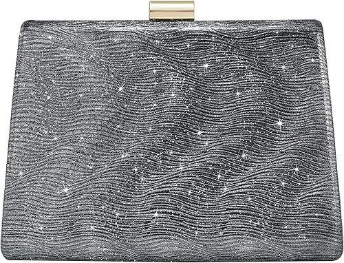 CHUNLI Sparkly Clutch Purses for Women Formal, Glitter Evening Bag with Detachab