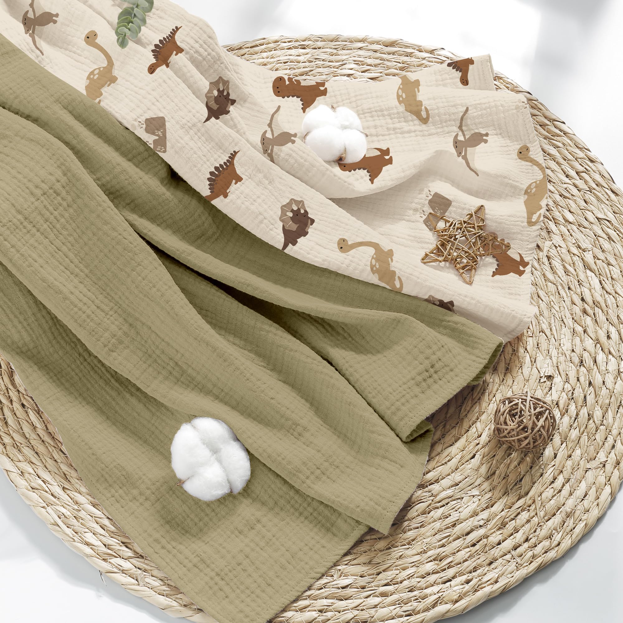 Susurration Muslin Cloths for Baby 100 x 96 cm Baby Swaddle for Boys and Girls Soft Baby Muslin Blanket - Image 4