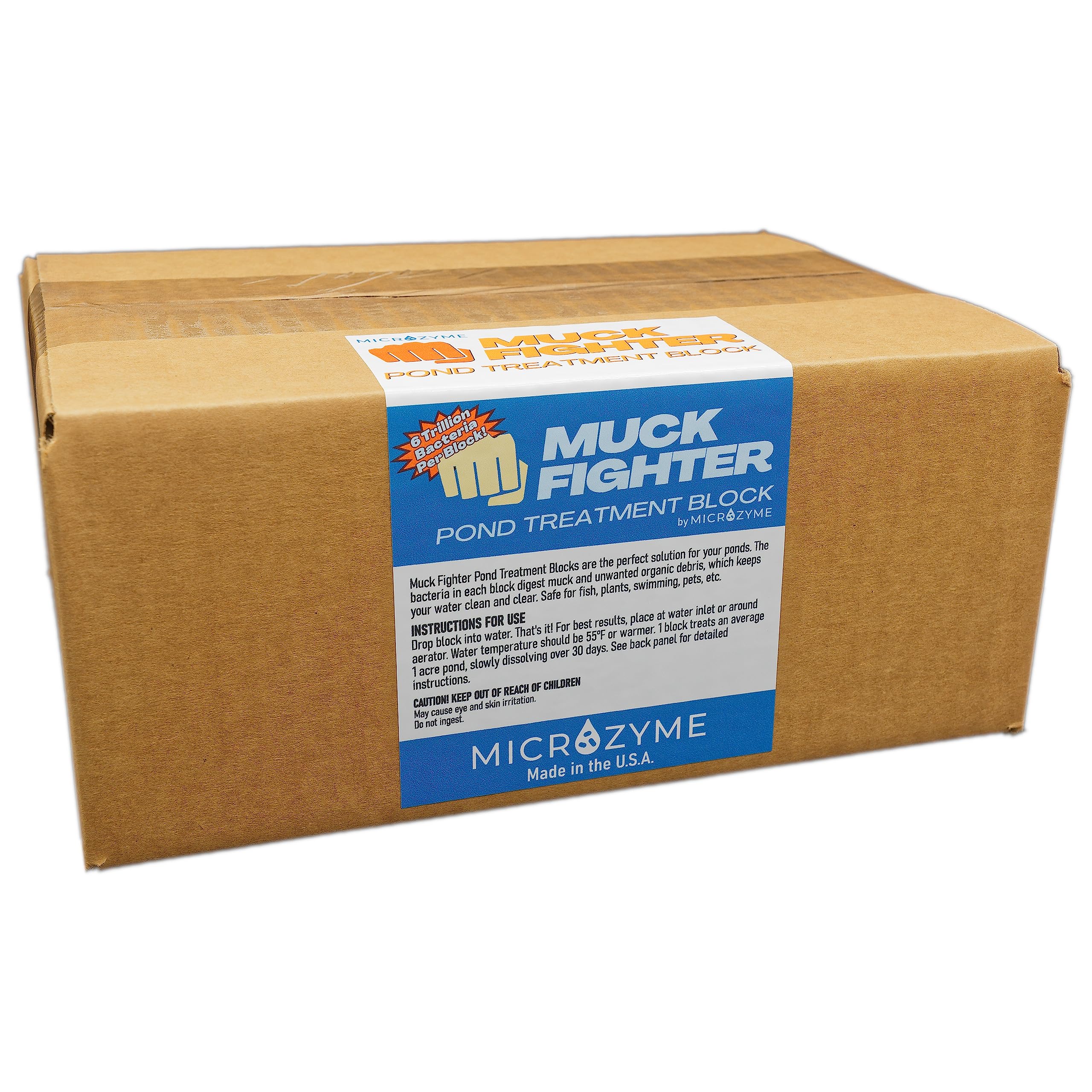 Microzyme Muck Fighter Pond Block, Water Clearing Odor Eliminating 4-Pack