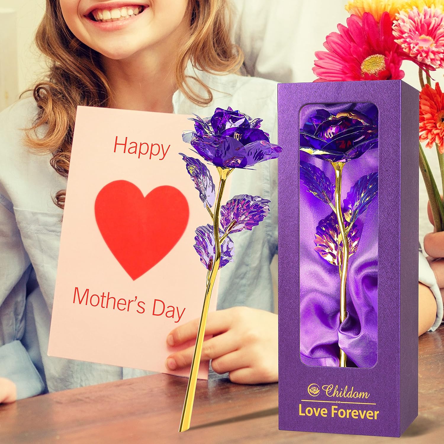 Valentines Day Roses Gifts for Her Mothers,Romantic Rose Flower Mom Gift with Gift Box, Gifts for Her Mom from Daughter Son,Women Gift Idea for Mothers Day, Anniversary, Birthday, Valentines, Wedding