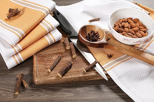 Miniatura 3 de Paquete de 6 trapos de cocina vintage, rústicos, de 100% algodón, altamente absorbentes, de secado rápido, de grado profesional con lazo para