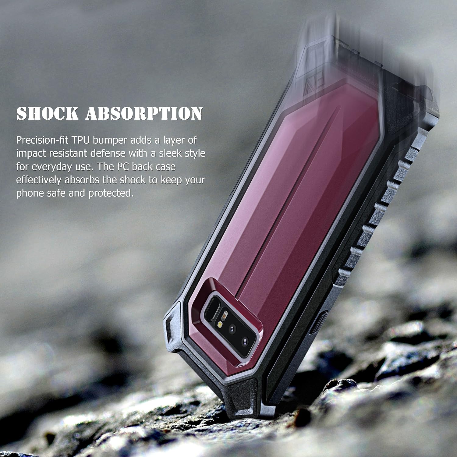 ELV Holster for Samsung Galaxy Note 8 Case, Belt Clip Rugged Case with Kickstand for Samsung Galaxy Note 8 (Burgundy/Black)