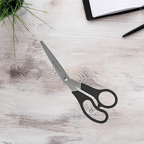 Miniatura 7 de Westcott Tijeras multiusos, 8 pulgadas dobladas, paquete de 3, negras (13402)