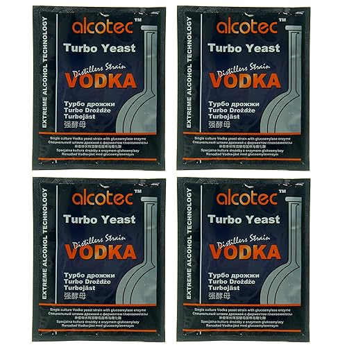 Alcotec Levadura turbo de vodka | Destilación de vodka | Elaboración casera | Levadura potente de acción rápida | Levadura de vino para la