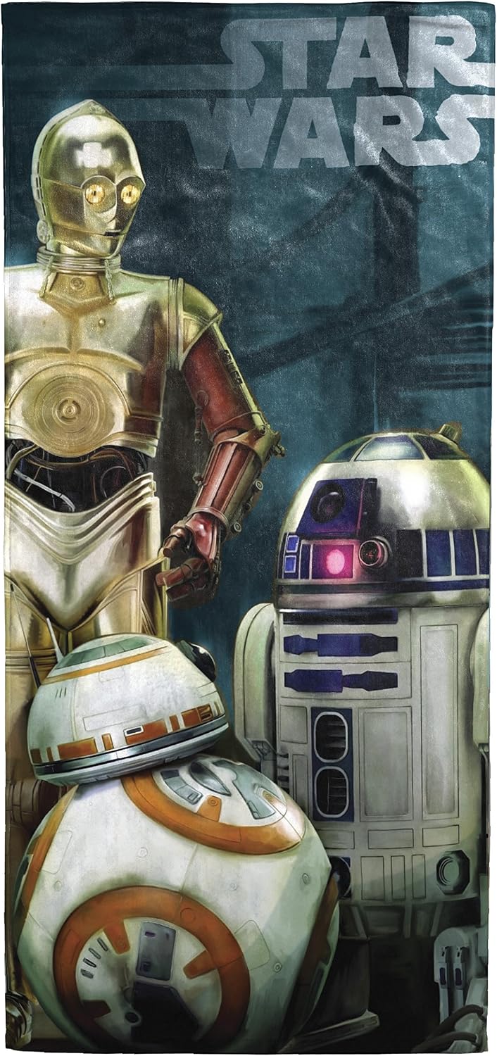 Star Wars EP7 The Droids 28" x 58" 100% Cotton Beach/Bath/Pool Towel