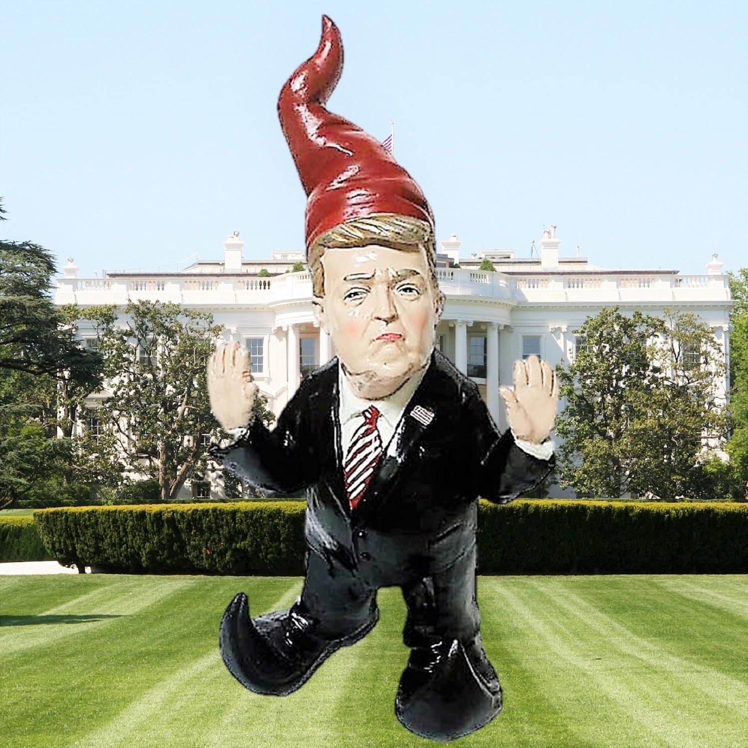 President GnomeDonald Trump The American Commander-in-Chief Military Gnome Statue 15" H