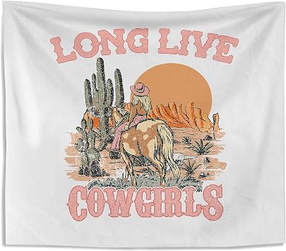 Knibeo Western Cowgirl Wall Tapestry - 50x60 Inch Country Tapestry for Teen Girls Room Decor, Cowgirl Gifts for Women