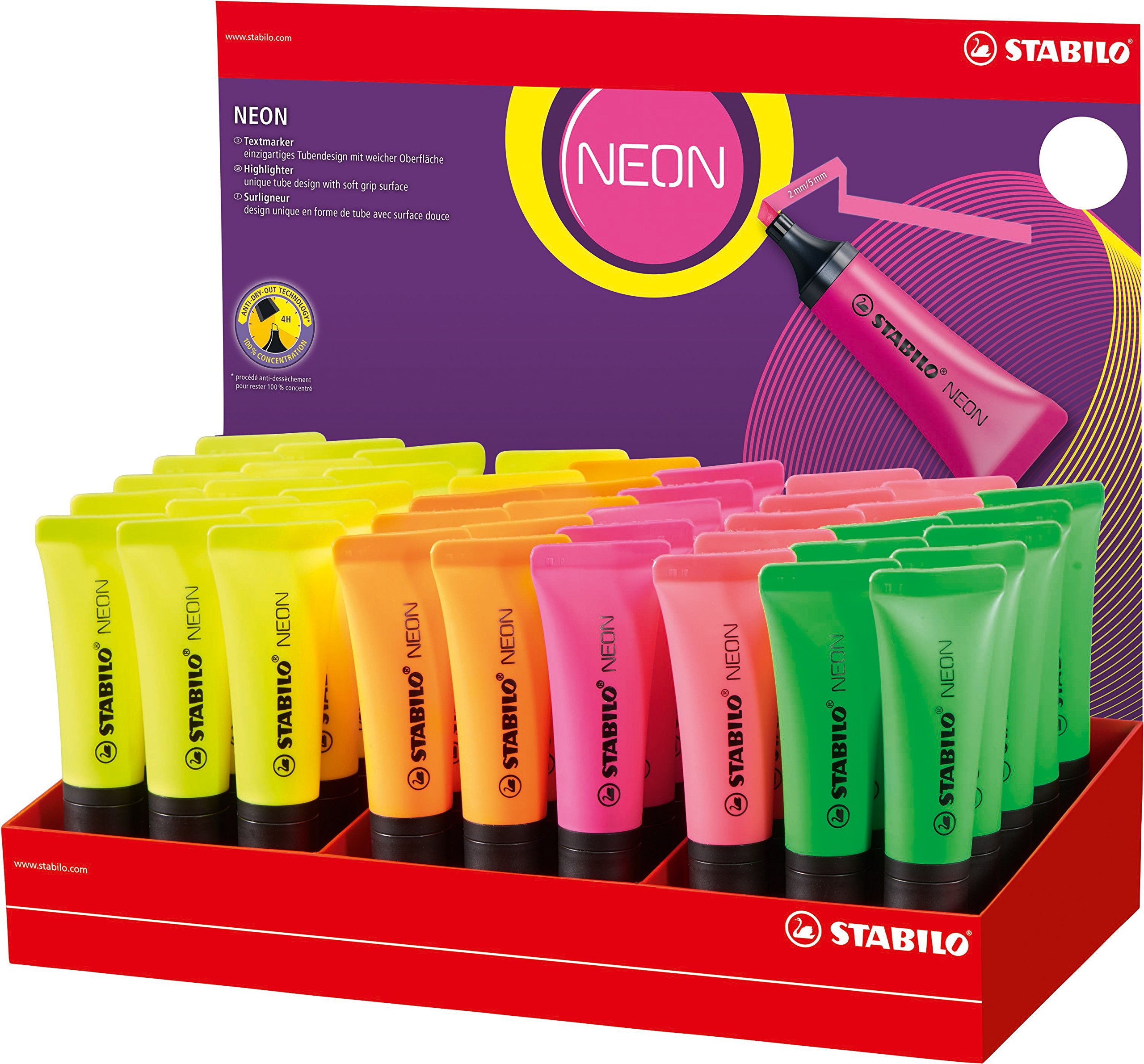 Stabilo - Surligneur Néon 45 en 6 Coloris aléatoire