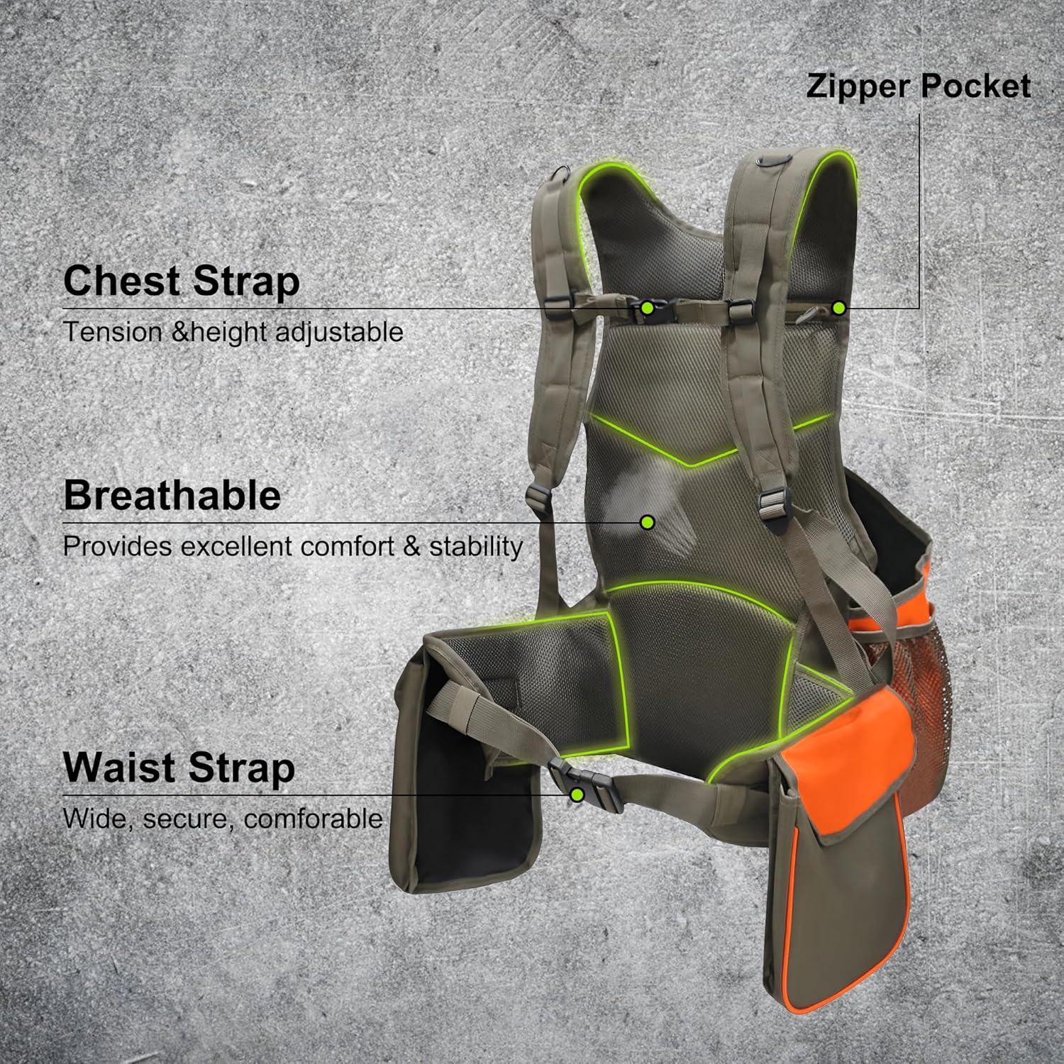 MYDAYS Upland Bird Game Vest, Hunting Tactical Vest with Game Pouch and Pockets for Outdoor Bird Hunting - Image 3