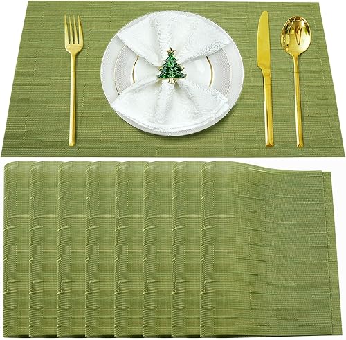 Miniatura 39 de Juego de 6 manteles individuales, lavables, resistentes al calor y a las manchas para interiores y exteriores, manteles individuales de vinilo Negro