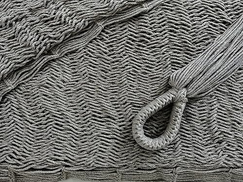 Miniatura 6 de Hamaca tradicional maya, hamaca hecha con hilo de algodón grueso (gris, S)