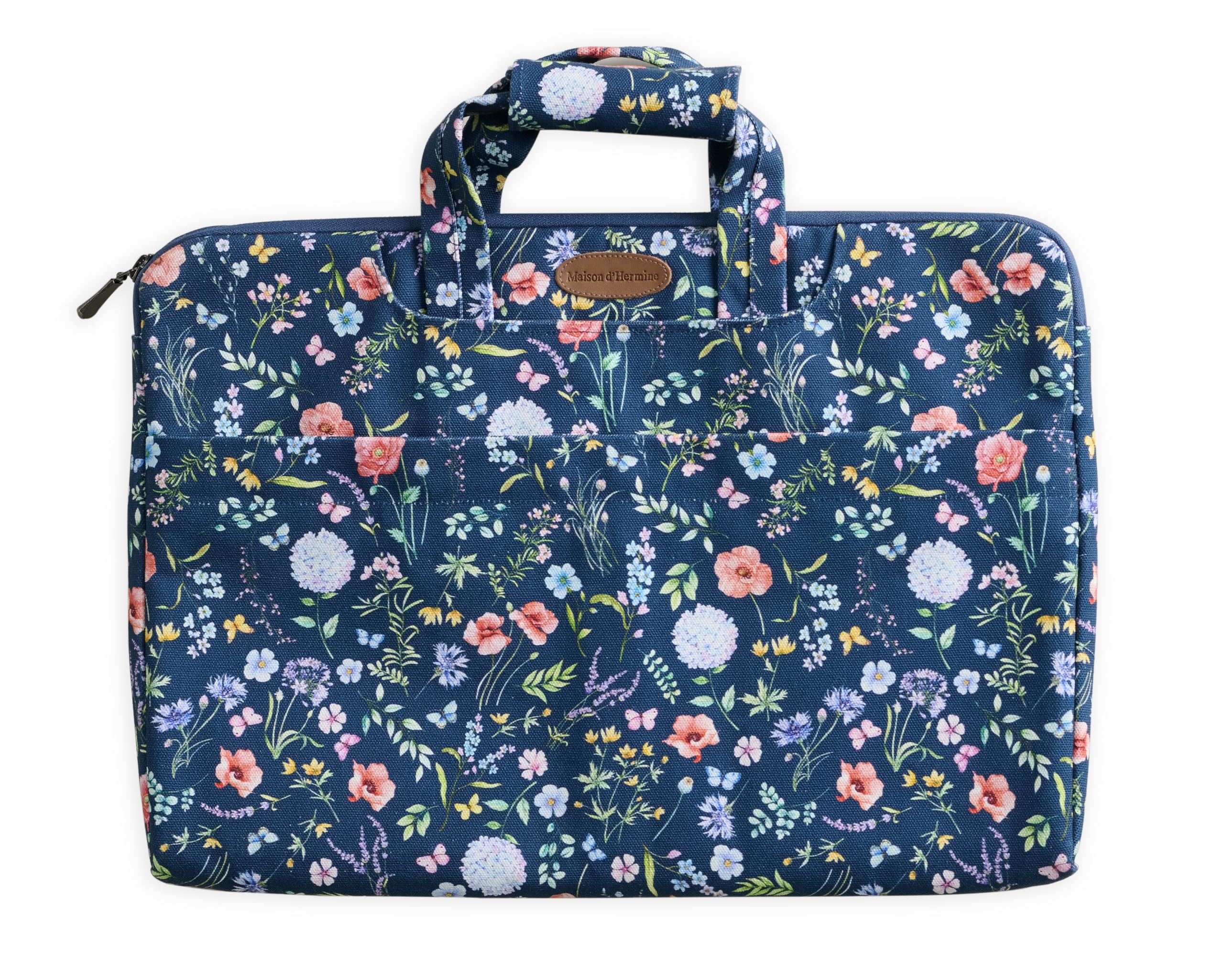 Maison d'Hermine Laptop Bag upto 13.5 inch Stain and water repellent Cotton canvas - Just Florals
