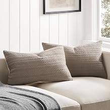 ZeeMart 100% Cotton Waffle Textured Lumbar Throw Pillow Covers Set of 2, 12x20 Inch Cocoa Brown, Soft Farmhouse Decorative Couch Pillow Cases Brown Cushion Covers for Sofa Bed Living Room Home Decor