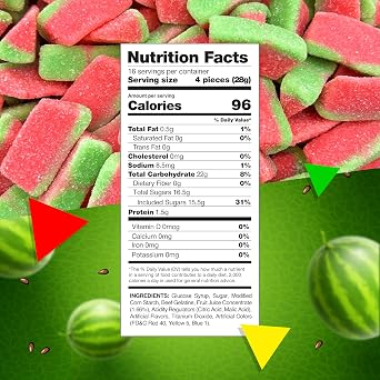 Watermelon Slices Gummy Candy, 1 Lb Bag