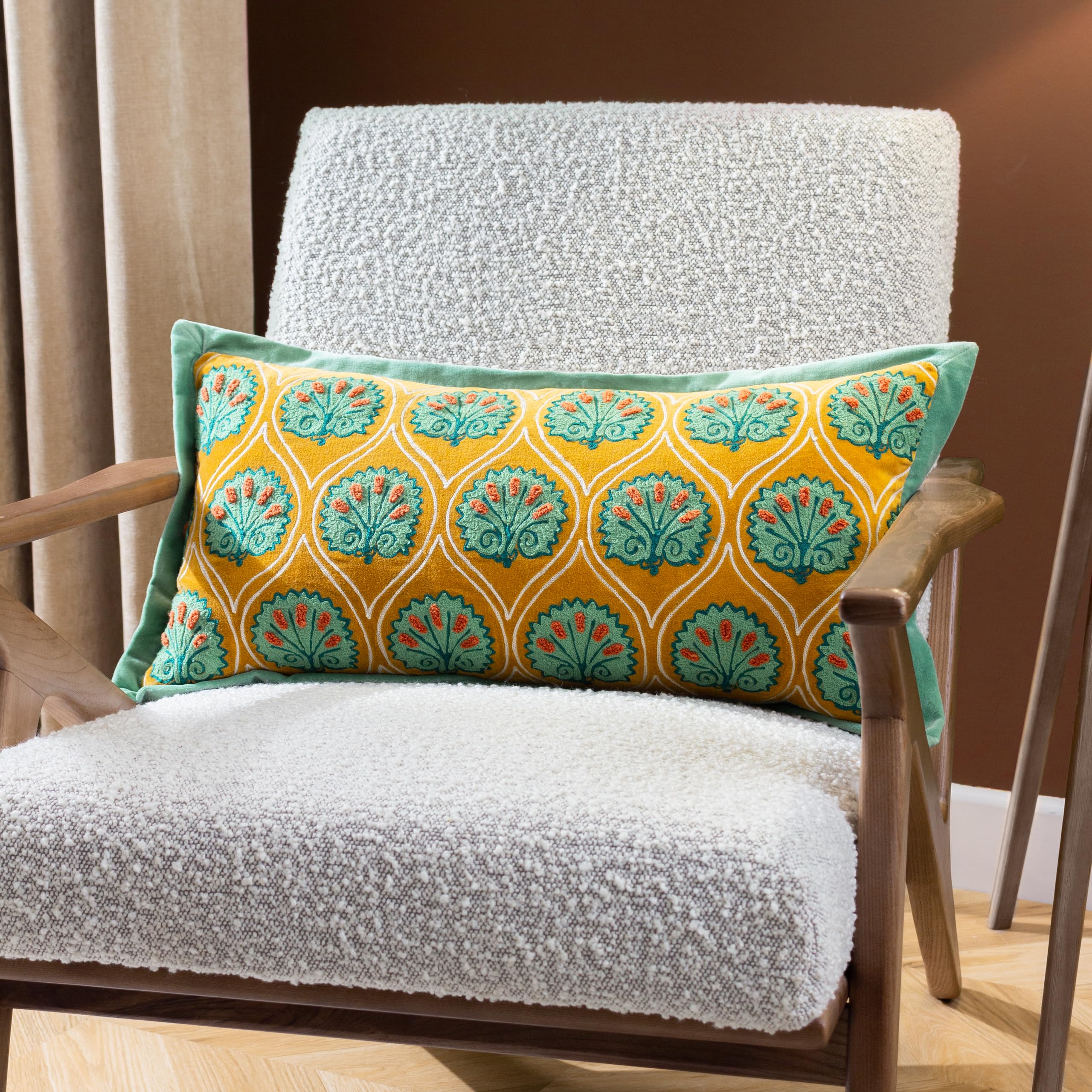 Paoletti Casa Embroidered Feather Rich Cushion from B&Q