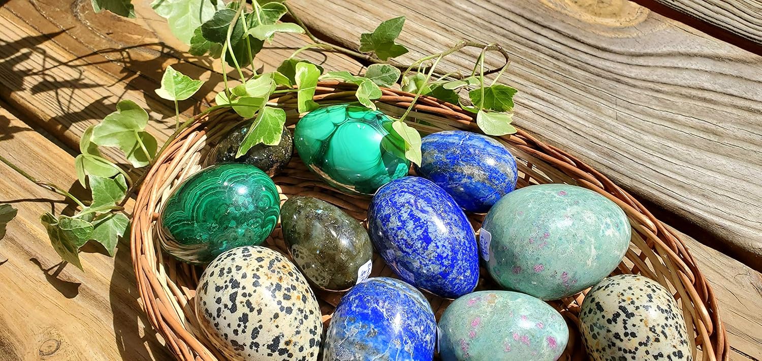 Dalmatian Jasper Eggs - Stone Egg - Home Décor - Easter - Fertility - Gift - LargeX - White Black