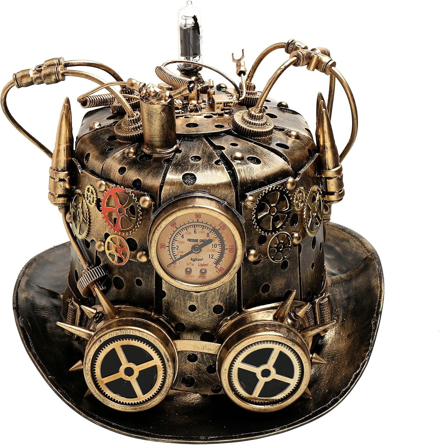 Velvet Steampunk Top Hat Mad Scientist Gears Halloween Costume Hat Gear