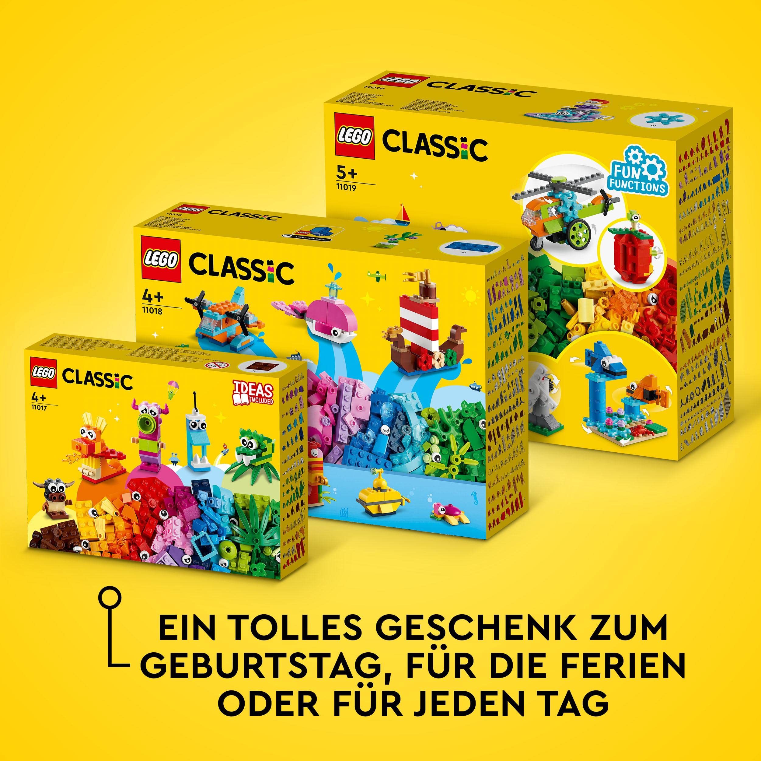 LEGO 11019 Classic Bausteine und Funktionen, Box Steinen für Hubschrauber und andere Konstruktionsspielzeuge