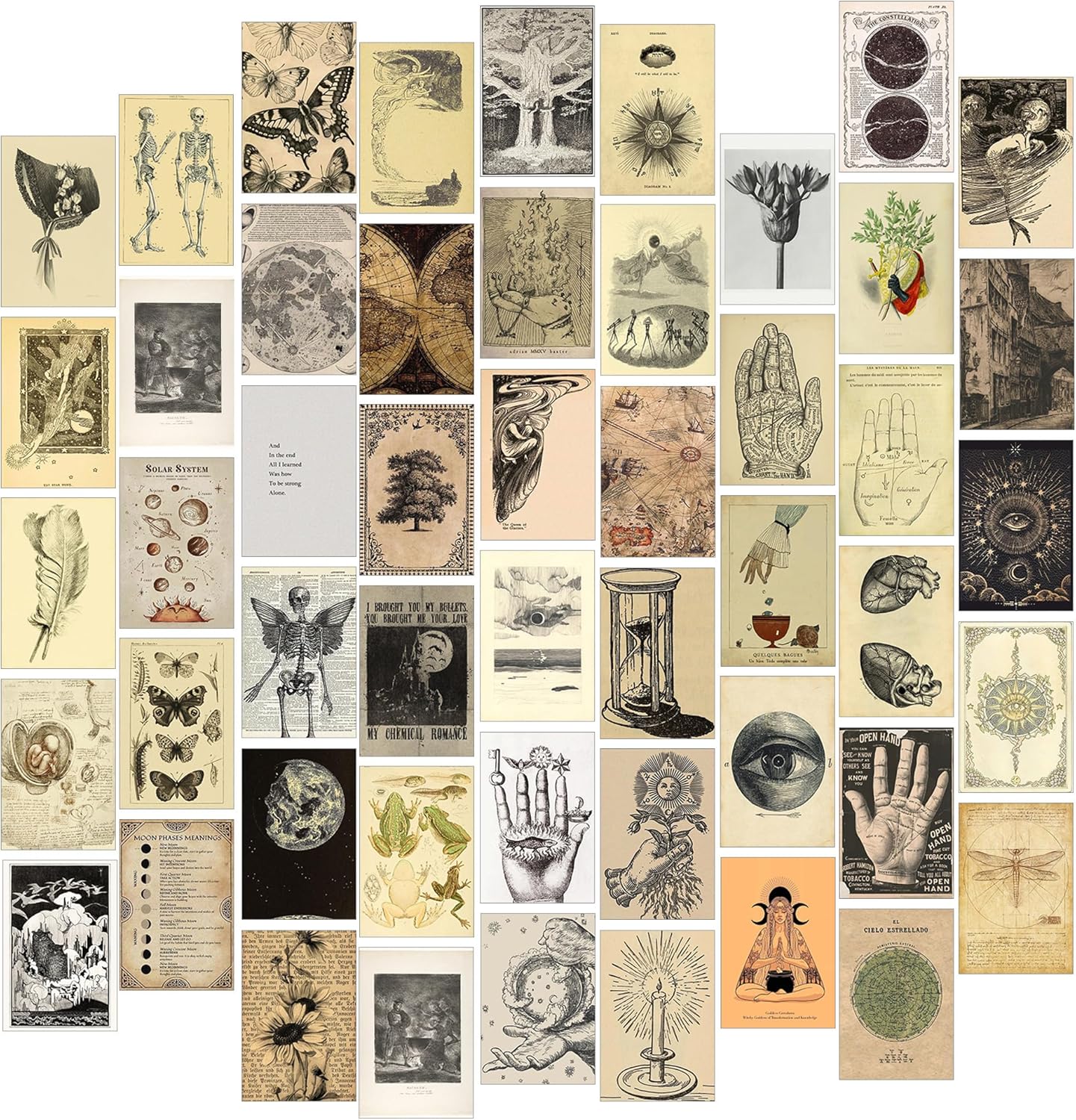 Amazon.com: Vintage Wall Decor Aesthetic for Vintage Decor, 50pcs ...