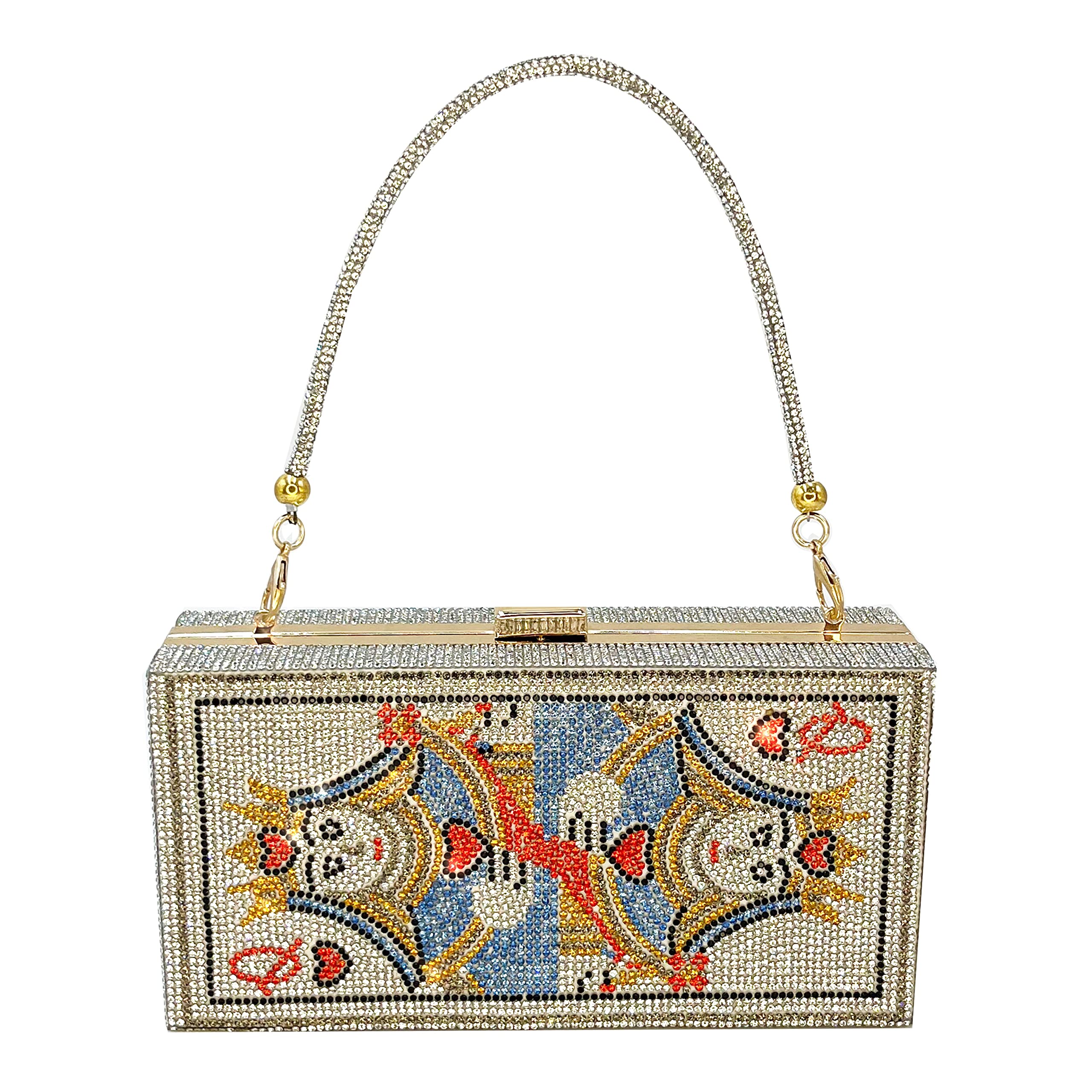 pearl&sheDiamond Women Evening Handbags Purse Minaudiere Clutch Bag,Stack of Cash Dollars Crystal Clutch Purses