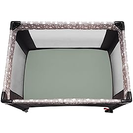 GUNTAIL Pack and Play Sheets Fitted, 2 Pack Pack n Play Sheets for Graco Pack n Play Mattress, Unisex Playard Sheets for Boys Girls (Brown & Green, 38 X 26 Inch)