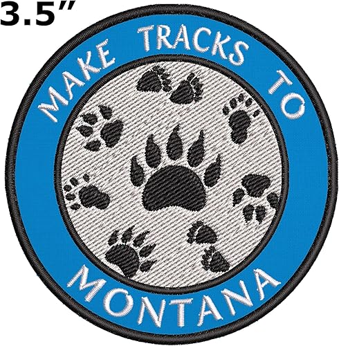 Miniatura 8 de Make Tracks to Montana - Parches decorativos bordados de 3.5 pulgadas, para planchar o coser, recuerdos de vacaciones, viajes, aventura, tema