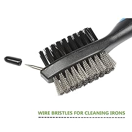 Yoport Golf Club Brush and Club Groove Cleaner 2 Ft Retractable Zip-line Aluminum Carabiner, Lightweight and Stylish, Ergonomic Design, Easily Attaches to Golf Bag(Blue)