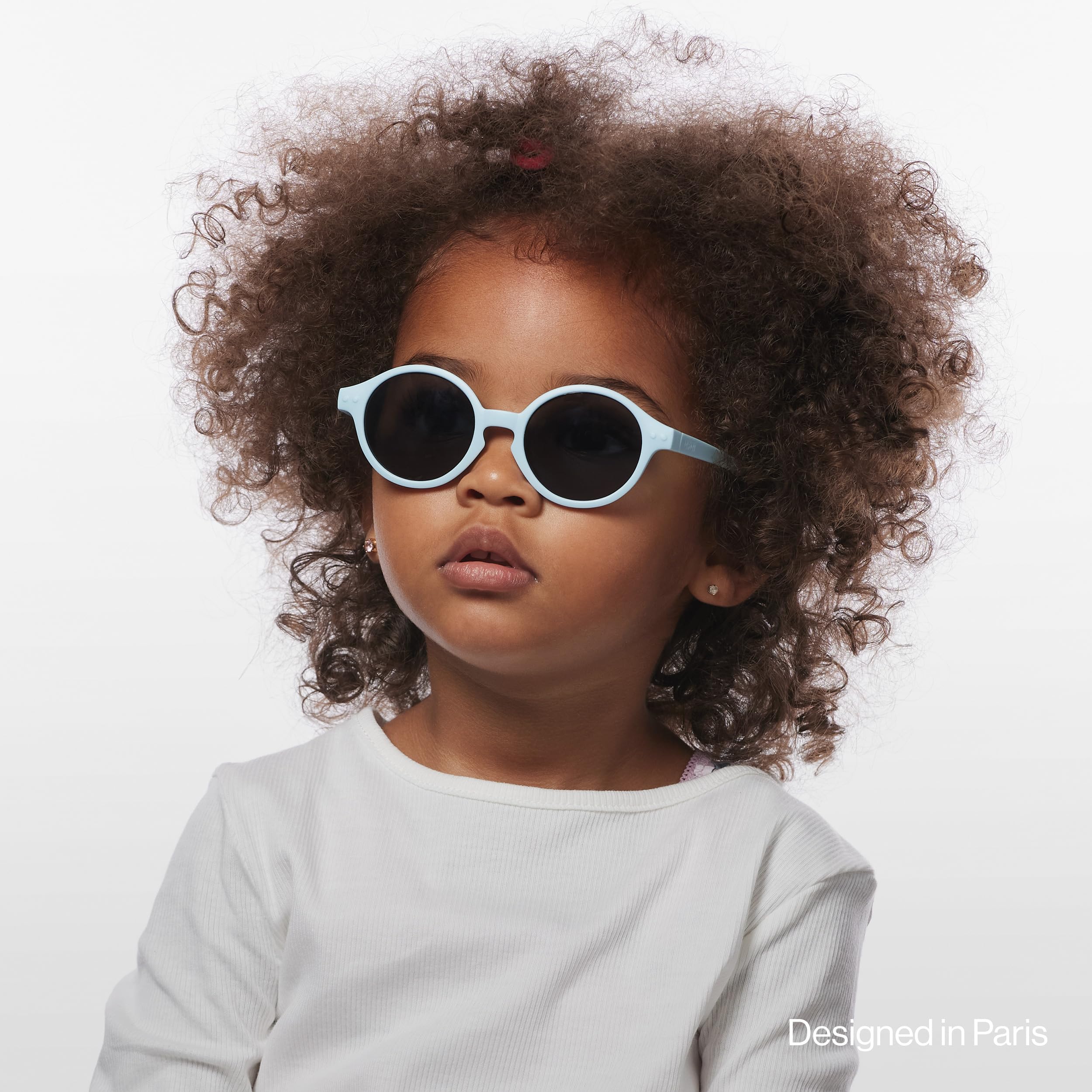 IZIPIZI Okulary przeciwsłoneczne Baby #D Pantos dla dzieci w wieku 0-3 lat, 100% ochrona przed promieniowaniem UV, polaryzacyjne szare soczewki