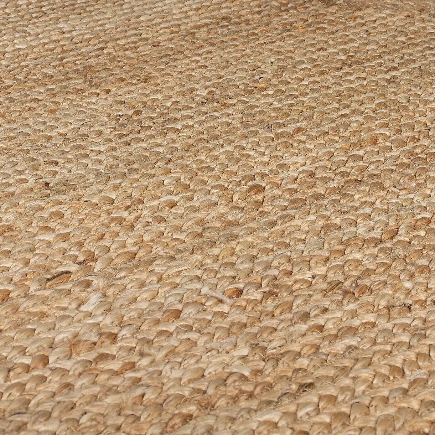 Dywan jutowy, naturalny, z szarą linią, ręcznie pleciony dywan wiejski, owalny dywan do przedpokoju, salonu (120 x 210 cm)