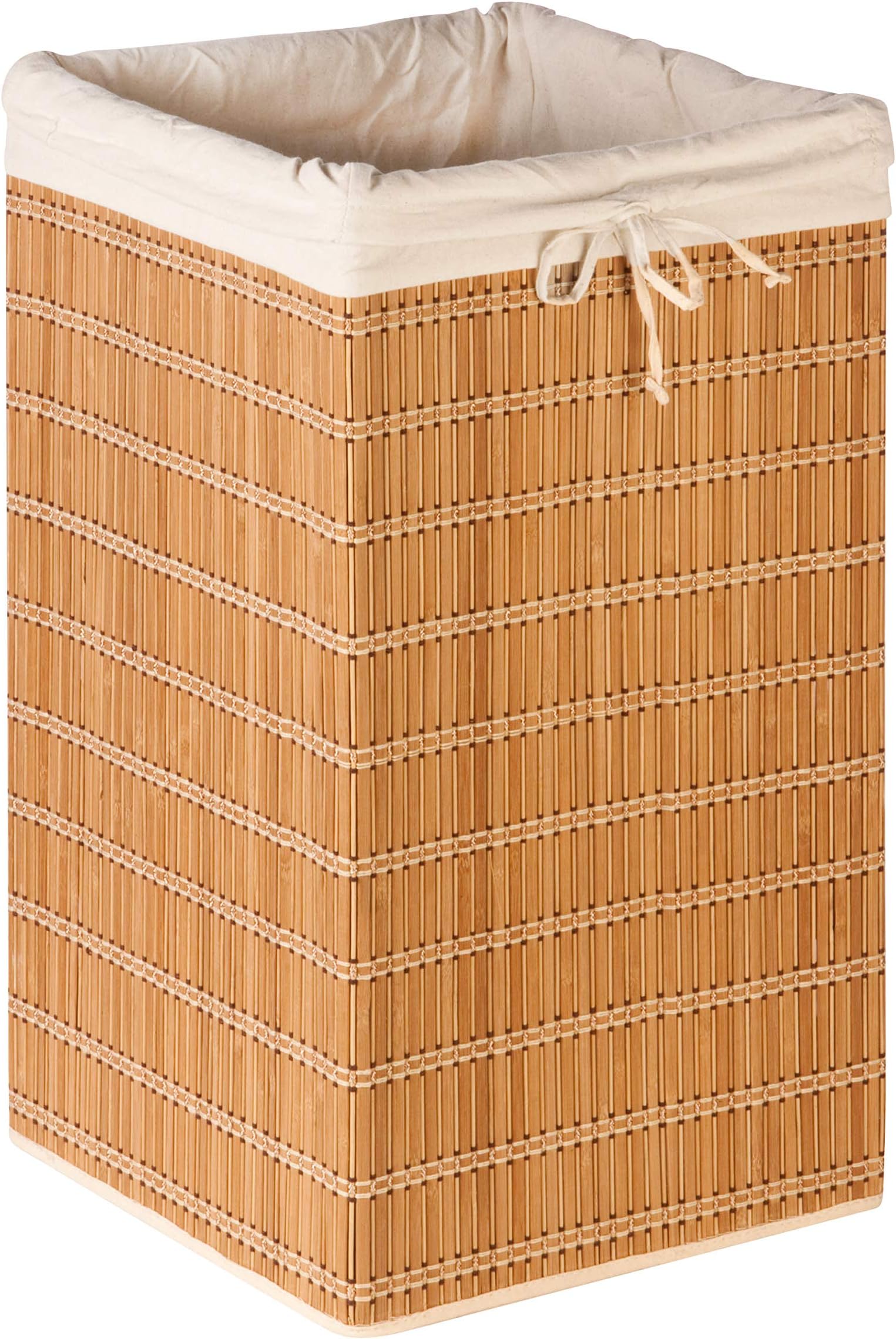 Honey-Can-Do Bamboo Wicker Laundry Hamper with Removable Canvas Bag HMP-01620 Natural, 25-Inches Tall