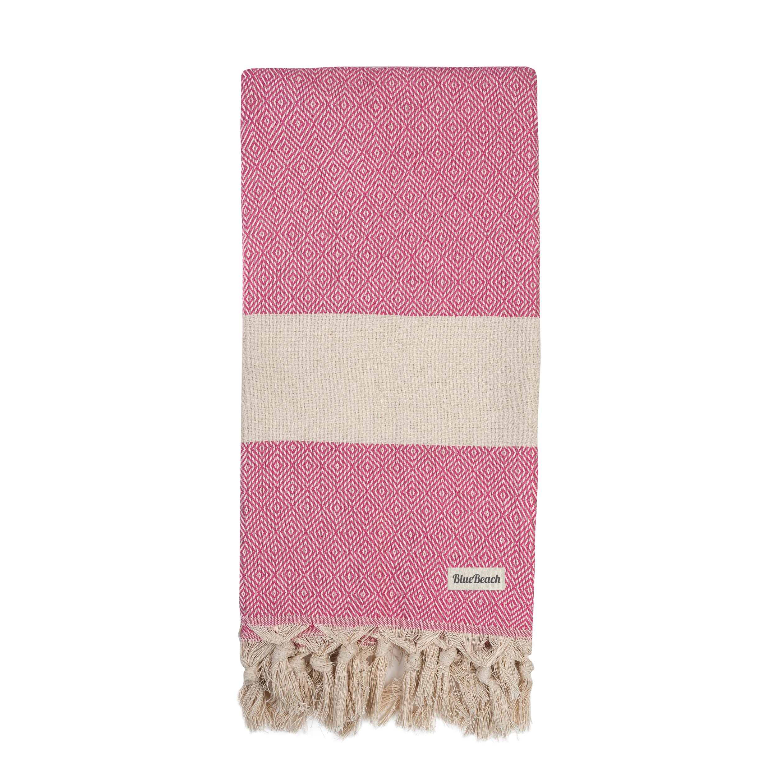 Blue Beach Fuchsia Turkish Beach Towels - Beach Towels For Adults Extra Large 100X180cm - Turkish Hammam Peshtemal Towel - Super Absorbent Quick Dry Lightweight, Compact Towels For Travel Swimming Bath Gym (, 1)