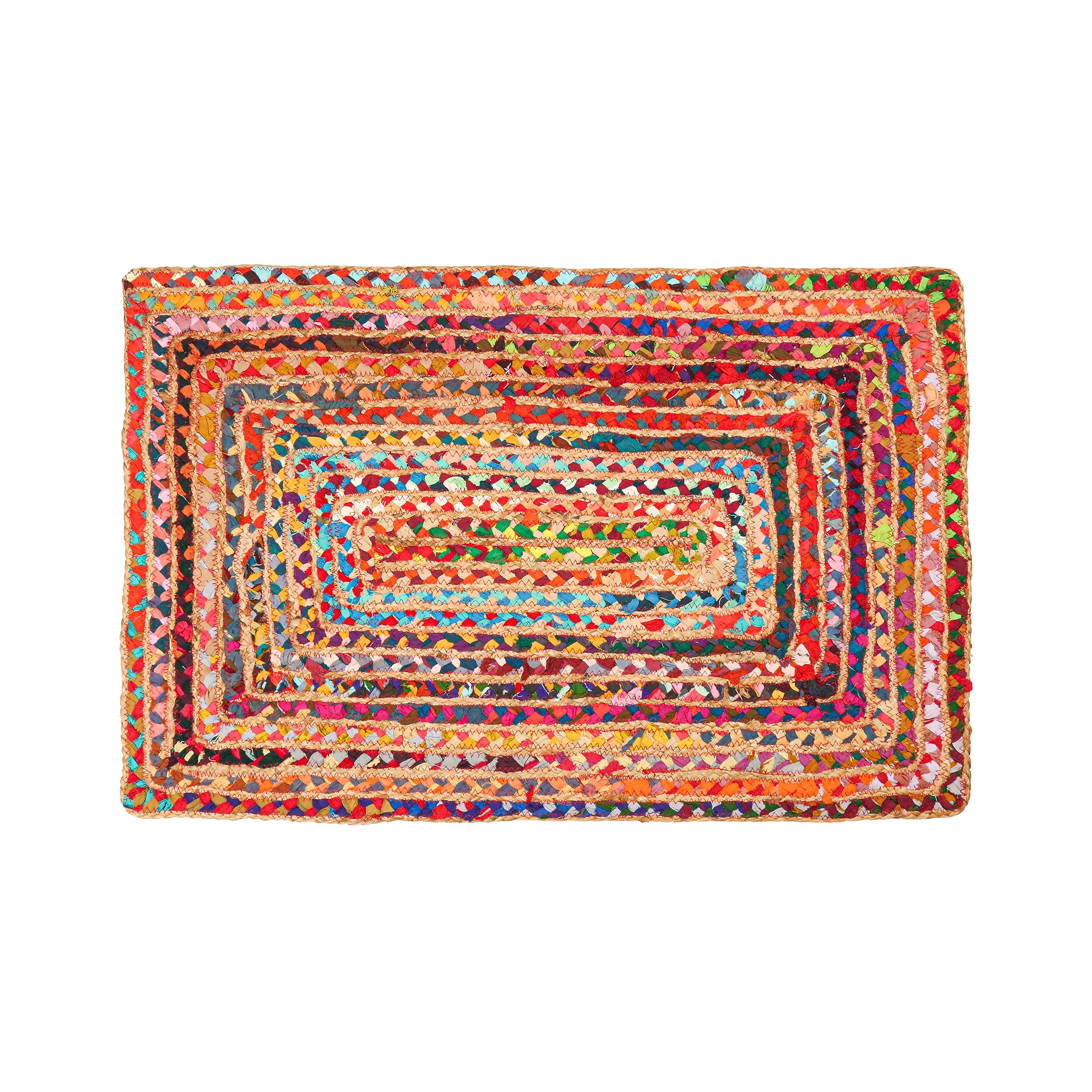 Chindi Braided Rugs 14x16 Feet Rug Non Slip Reversible Natural