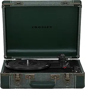Crosley CR6019E-PNE Executive Vintage Bluetooth in/Out 3-Speed Portable USB Turntable, Pine