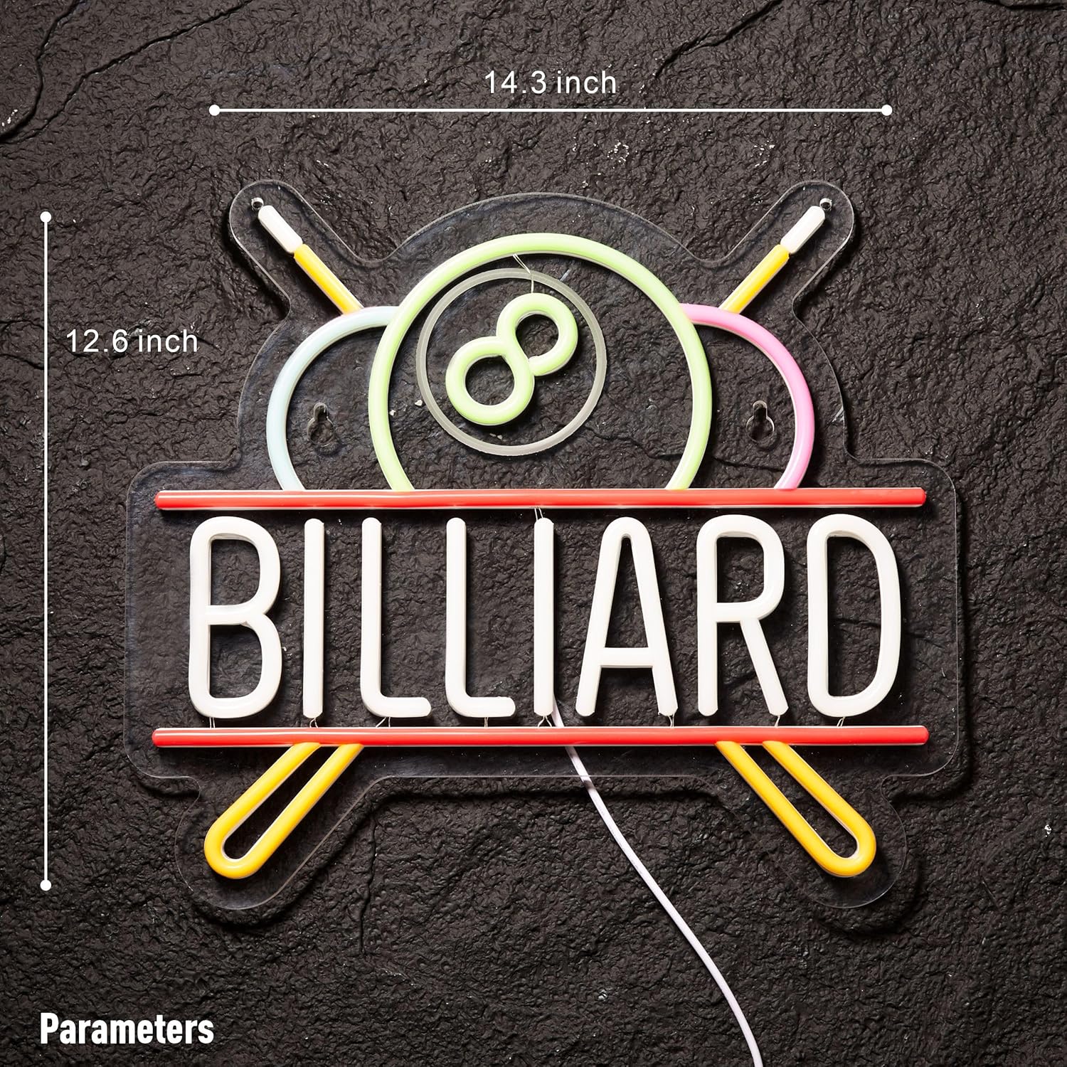 Billiards Neon Sign for Wall Decor Pool Room LED Light for Pub Bar Billiard Game Room USB Powered Dimmable - Image 5