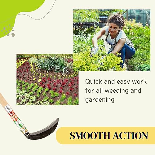 Miniatura 6 de Hoz japonesa (hoja gruesa), hoja de acero de alta calidad (acero azul n. 2) herramienta de mano para jardinería, deshierbe y agricultura, longitud