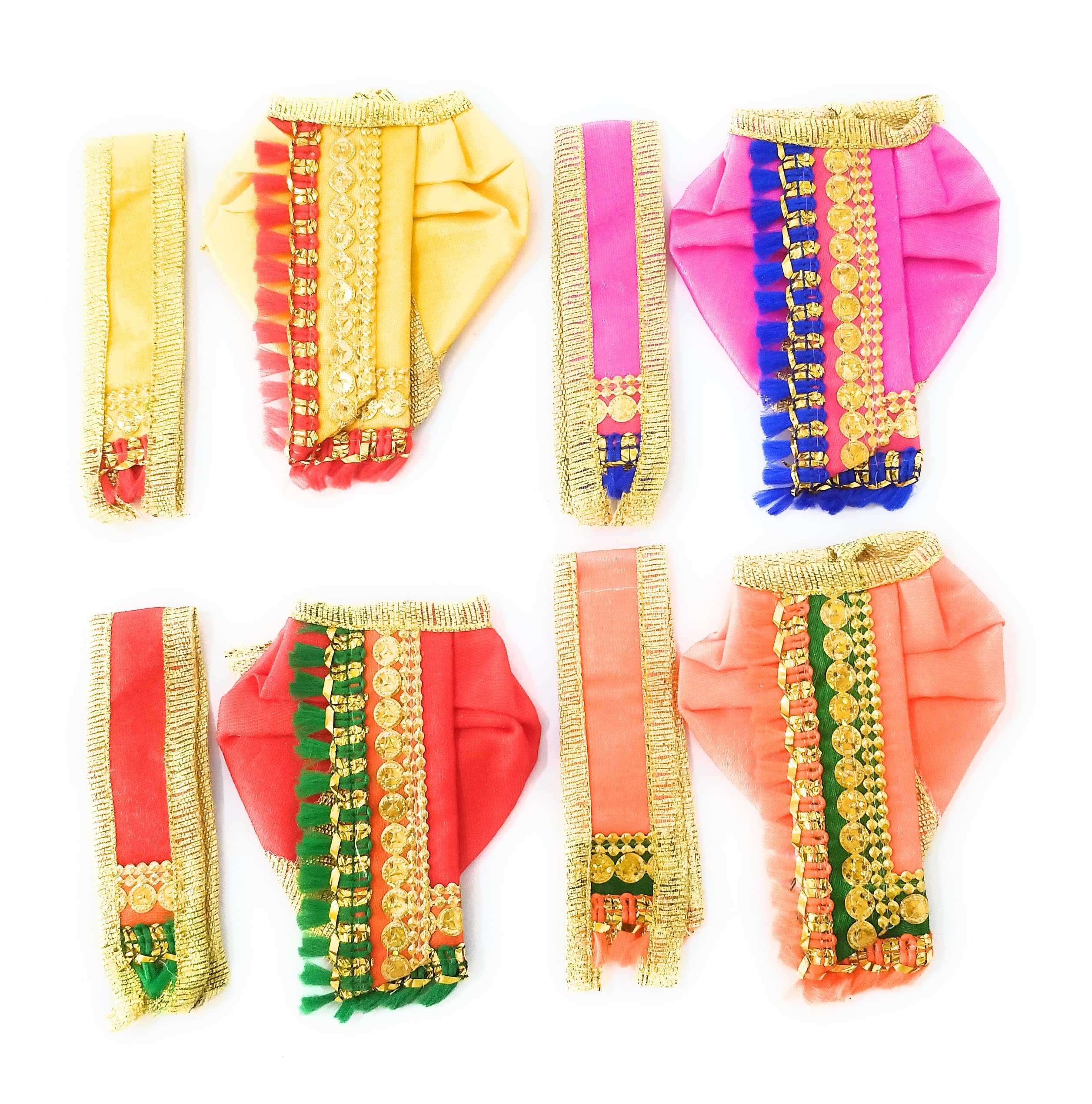 Ganesh Ji Poshak/Ganapati Dress for Ganesh Chaturthi Set of 4 Dress for 4 INCH Idol Size, Standing Krishna poshak for 3 inch Size Set of 4 (3 inch)-image-20