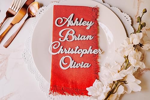 Miniatura 9 de Etiquetas de nombre de madera personalizadas para colocar lugares, tarjetas de lugar personalizadas para bodas, despedidas de soltera y eventos,