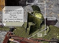 Vista 4 de Nicky Bigs Novelties Casco medieval de caballero griego espartano, disfraz de gladiador dorado, casco romano con máscara facial plegable