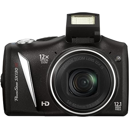 Canon PowerShot SX 130 IS Digitalkamera (12 MP, 12-fach opt. Zoom, 7,5cm (2,95 Zoll) Display, bildstabilisiert) schwarz
