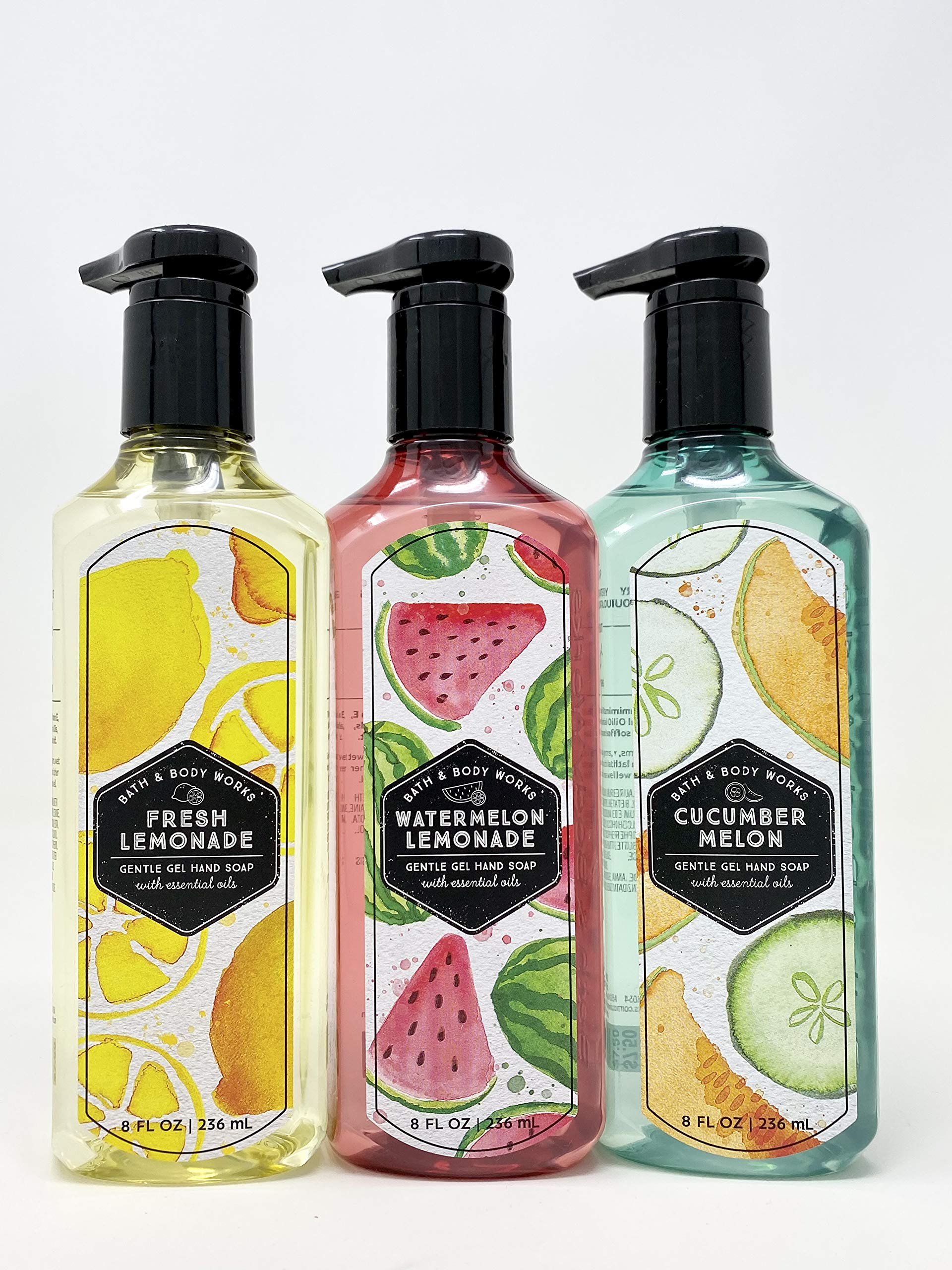 Amazon.com : Bath and Body Works Gentle Gel Hand Soaps Variety Pack Trio -  Fresh Lemonade - Watermelon Lemonade - Cucumber Melon 8floz each : Beauty &  Personal Care