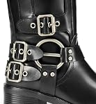 DREAM PAIRS Women's Knee High Buckle Boots Motorcycle Biker Boots Square Toe Chunky Mid Heel Fashion Buckles Riding Boots