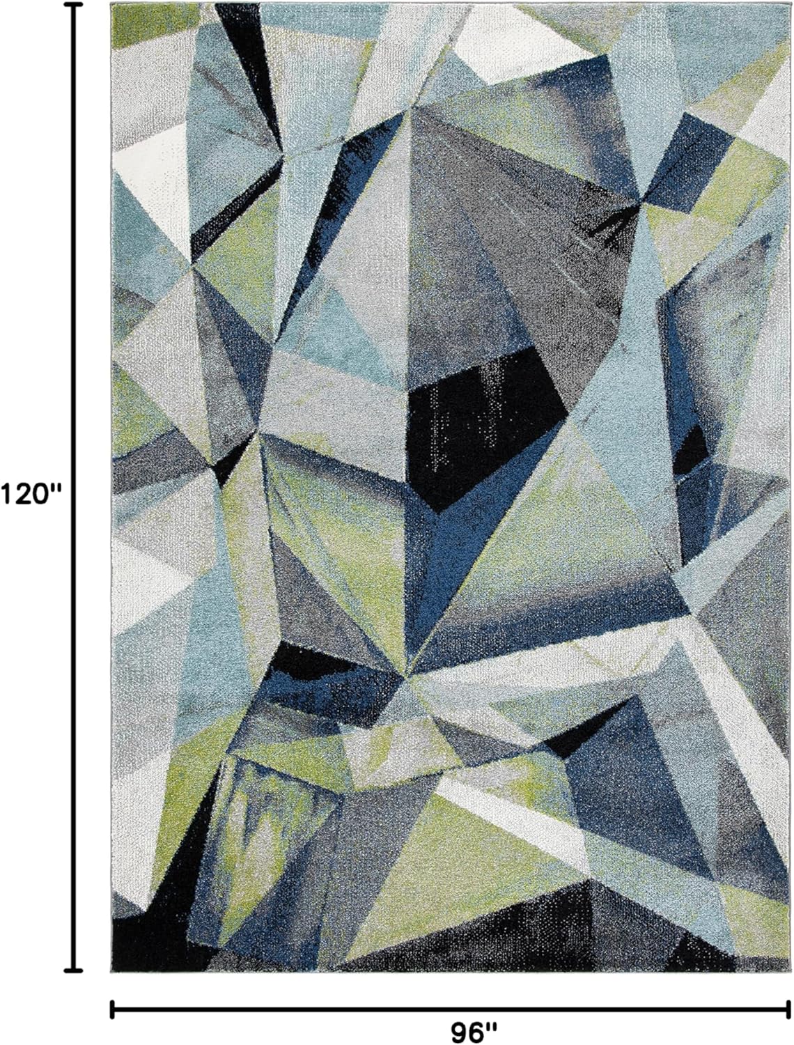 SAFAVIEH Porcello Collection Area Rug - 8' x 10', Grey & Blue, Modern Abstract Design, Non-Shedding & Easy Care, Ideal for High Traffic Areas in Living Room, Bedroom (PRL6940G)