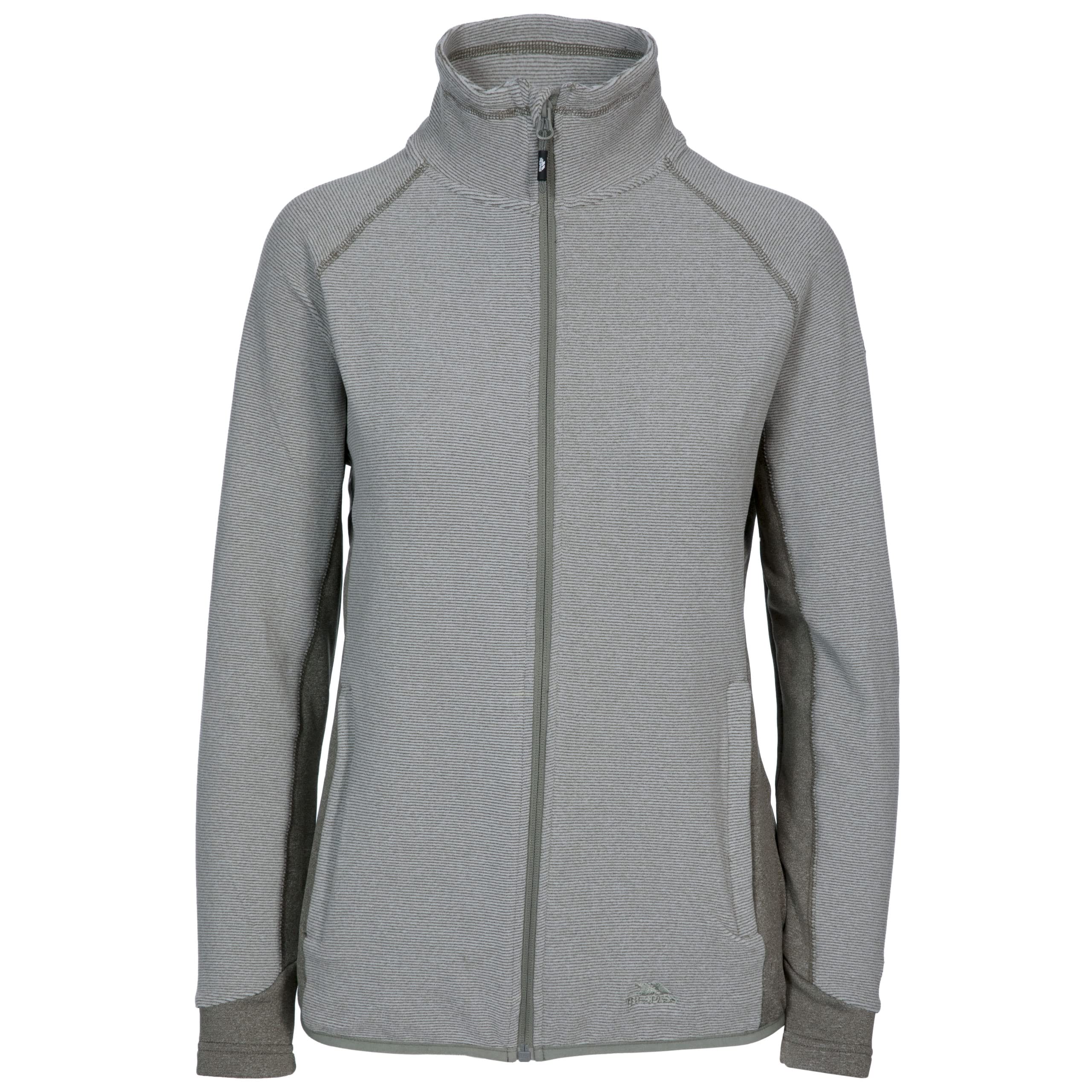 Trespass Women Detour Warm Fleece Jacket 220gsm for Ladies/ Women/ Adults for Walking/ Hiking/ Trekking/ Camping/ Outdoor/ Snowsports/ Skiing/ Snowboarding - Moss Stripe, S