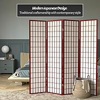 Vista 82 de Red Lantern Panel de ventana Shoji de 6 pies de alto, divisor de habitación de 3 paneles de palisandro