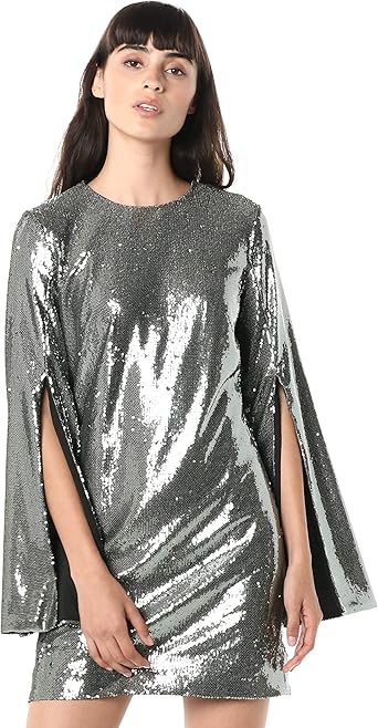cape sequin dress