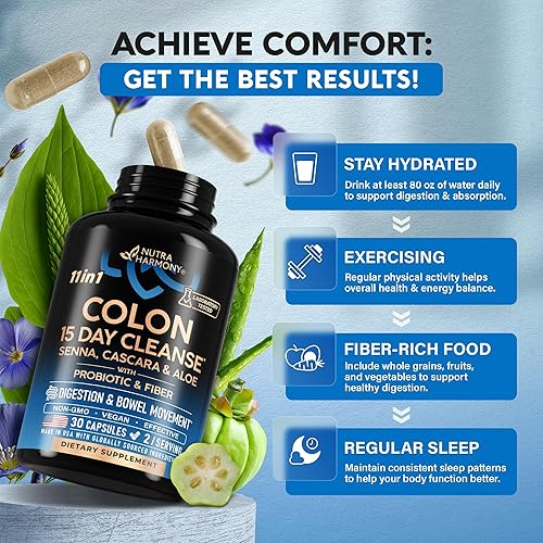 Miniatura 4 de Limpieza de colon - Limpieza de 15 días para mujeres y hombres - Senna  Cascara  Garcinia Cambogia  Probióticos y fibra - Digestión y